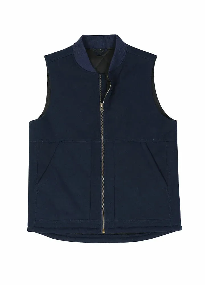 Men's Arctic Quilted Lined Washed Rugged Duck Canvas Work Vest,Zip Up