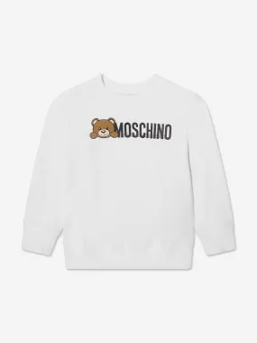 Moschino Kids Teddy Bear Logo Sweatshirt in White
