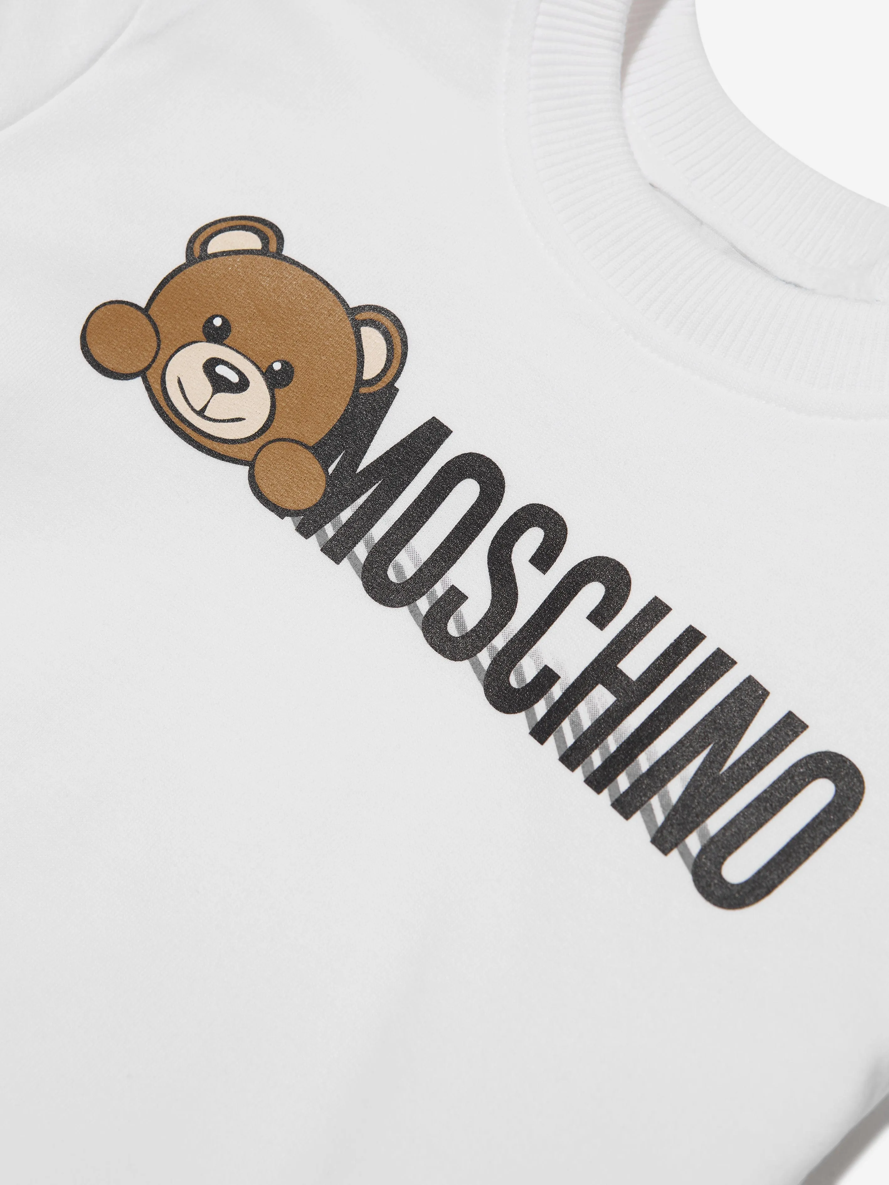 Moschino Kids Teddy Bear Logo Sweatshirt in White