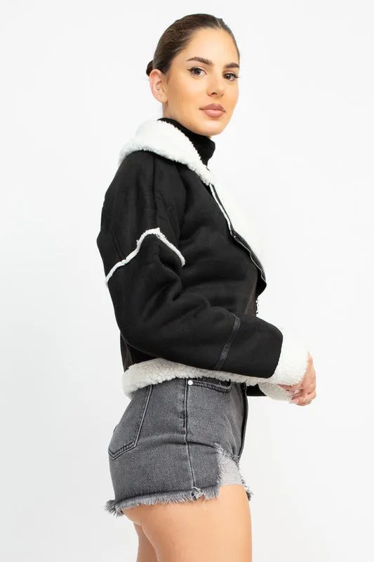 No Cold Shoulder Sherpa Jacket