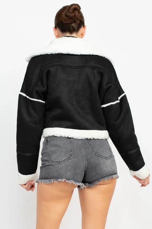 No Cold Shoulder Sherpa Jacket