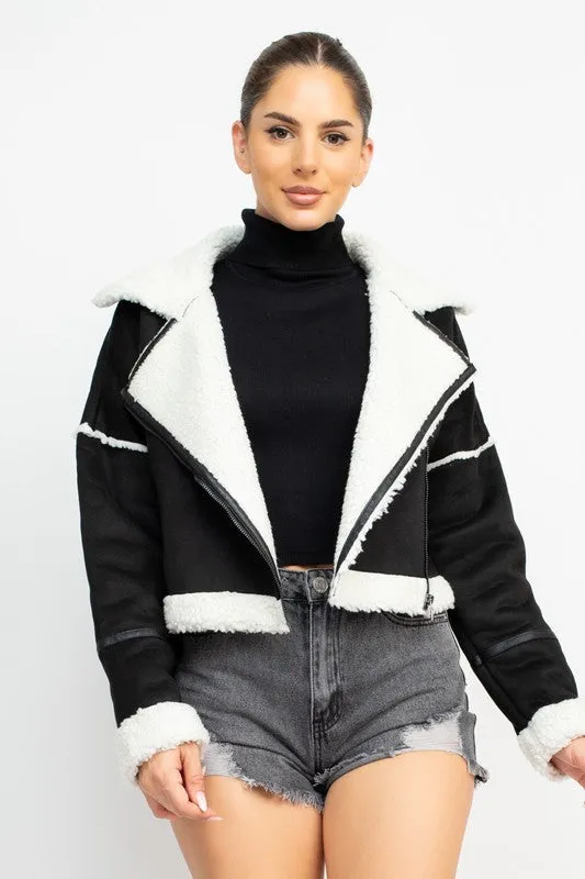 No Cold Shoulder Sherpa Jacket