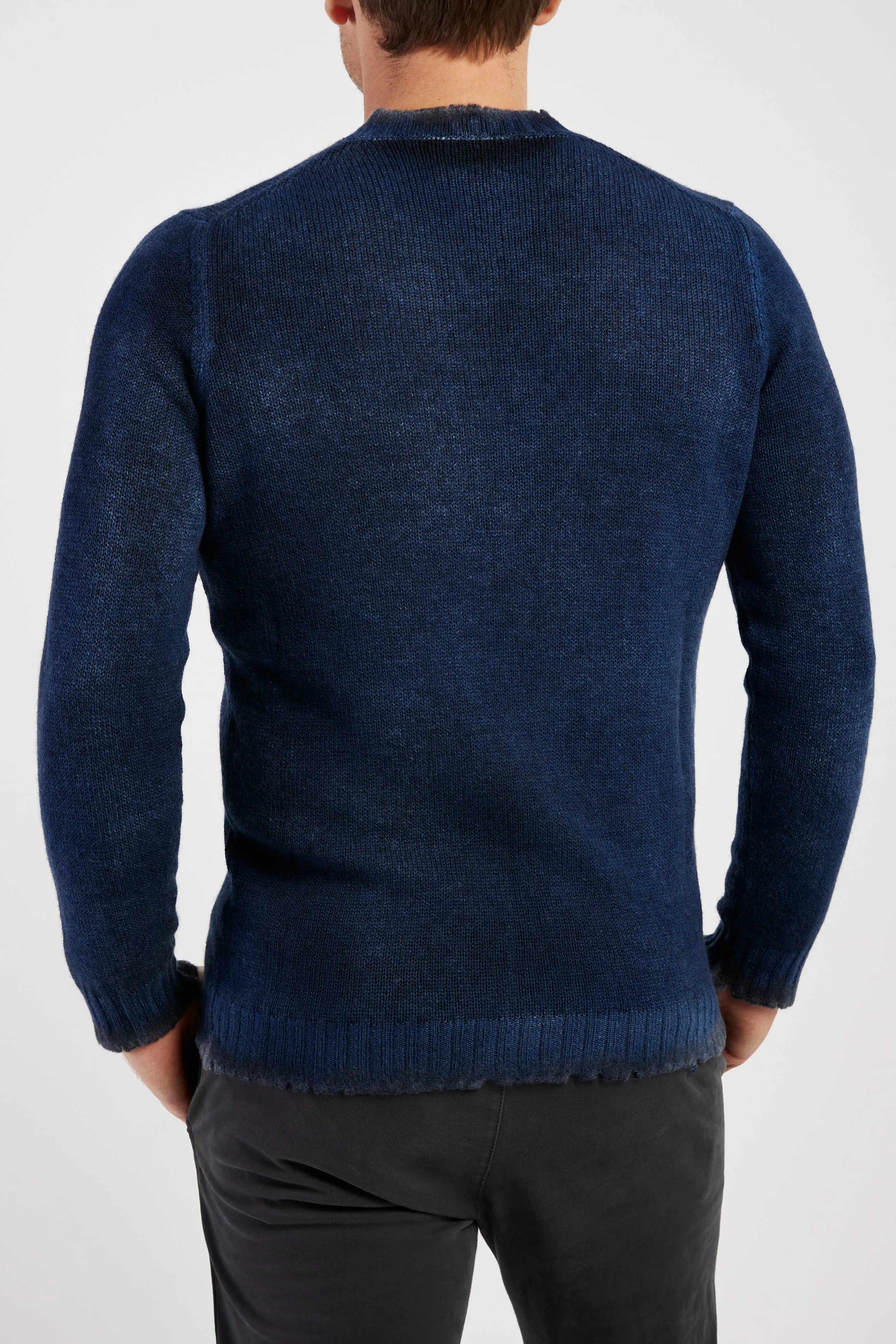 Off Gauge Destroyed Pullover Sweater In Midnight