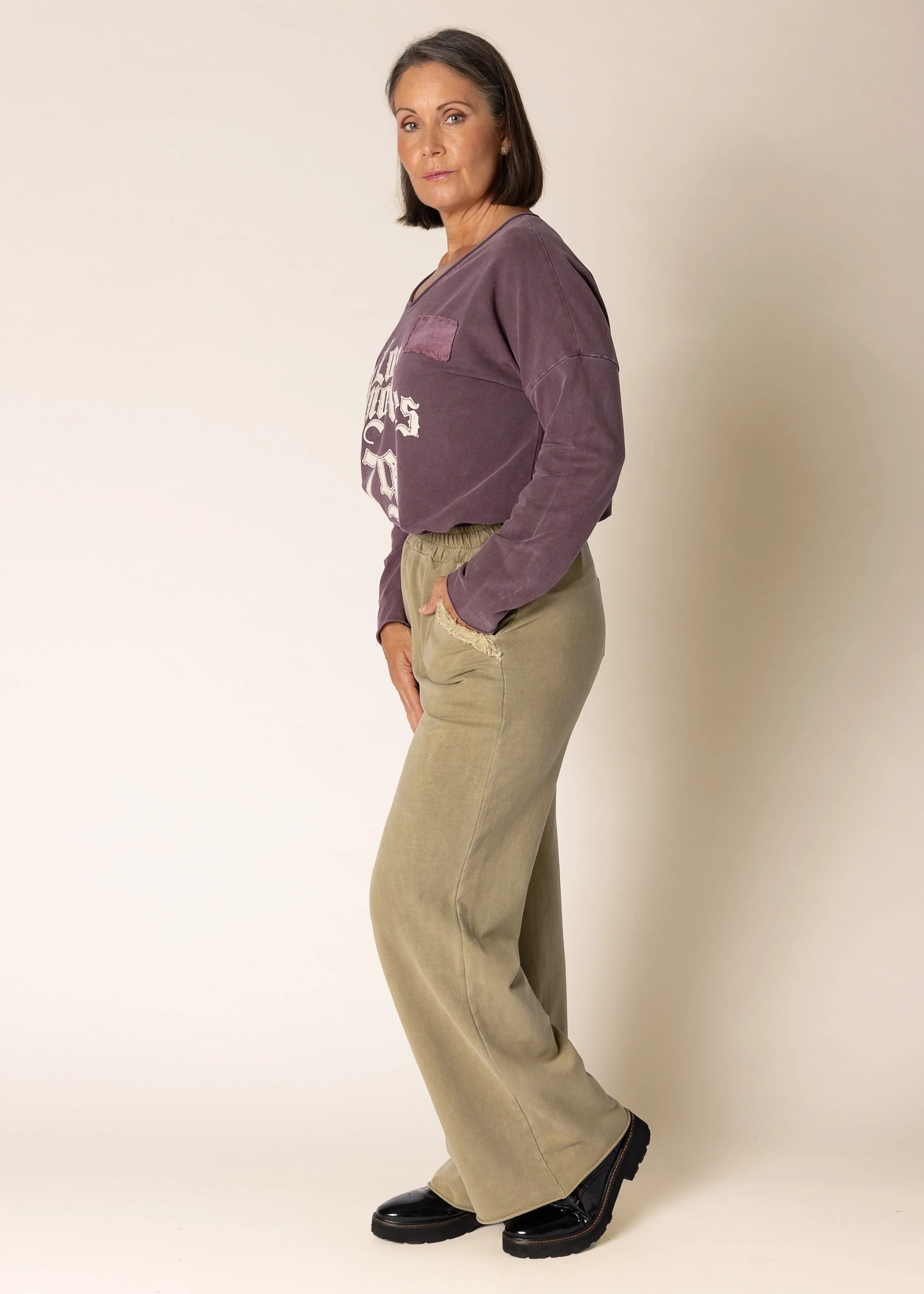 Phebe Pants in Green Olive