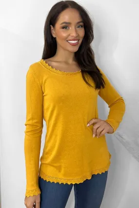 Scallop Scoop Neck Pullover
