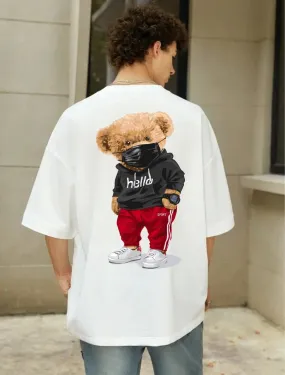 SXV  'HELLO TEDDY BEAR’ Printed Cool Aesthetic Oversized Baggy T-shirt