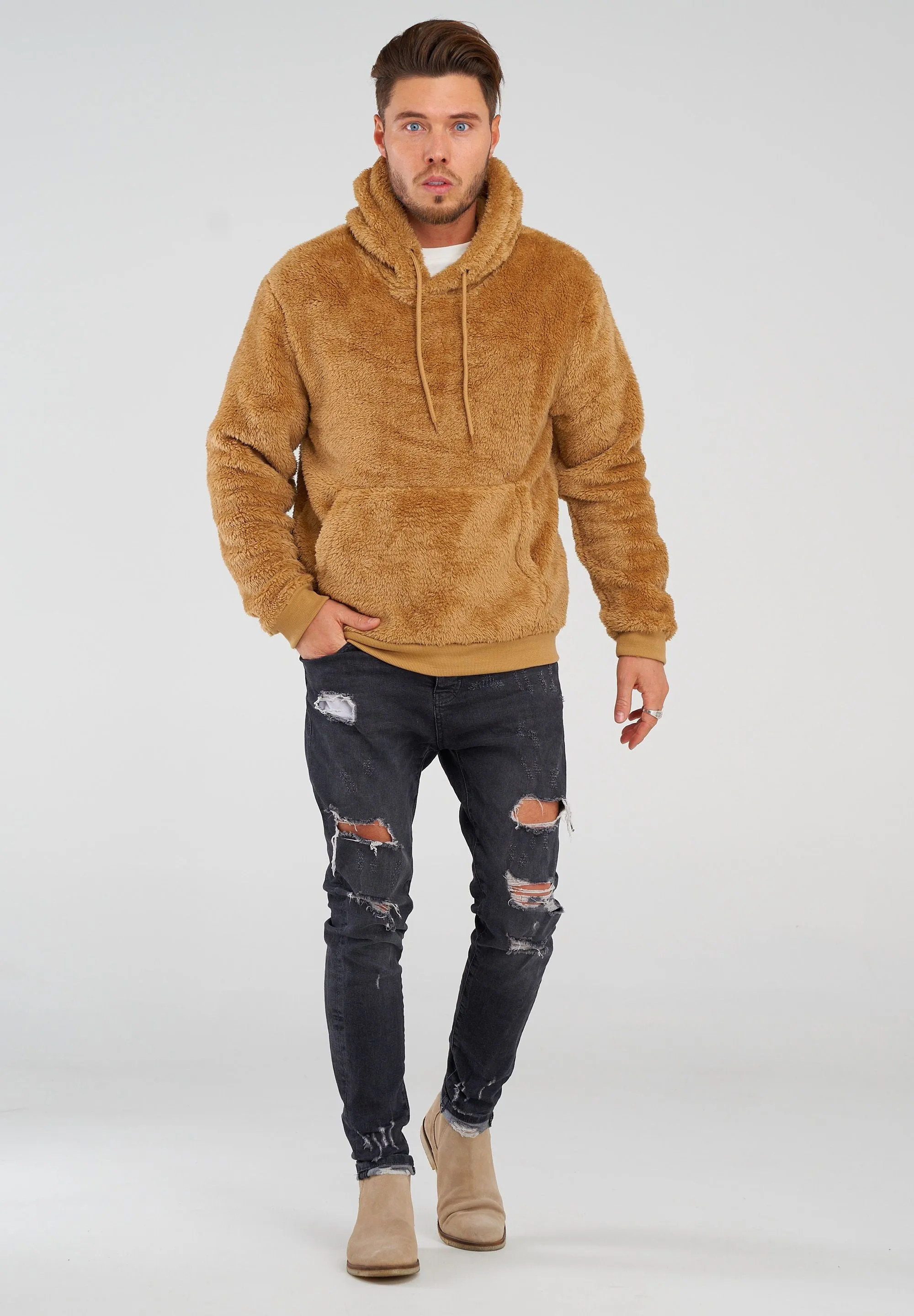 Teddy Fleece Hoodie MT-7450 Braun