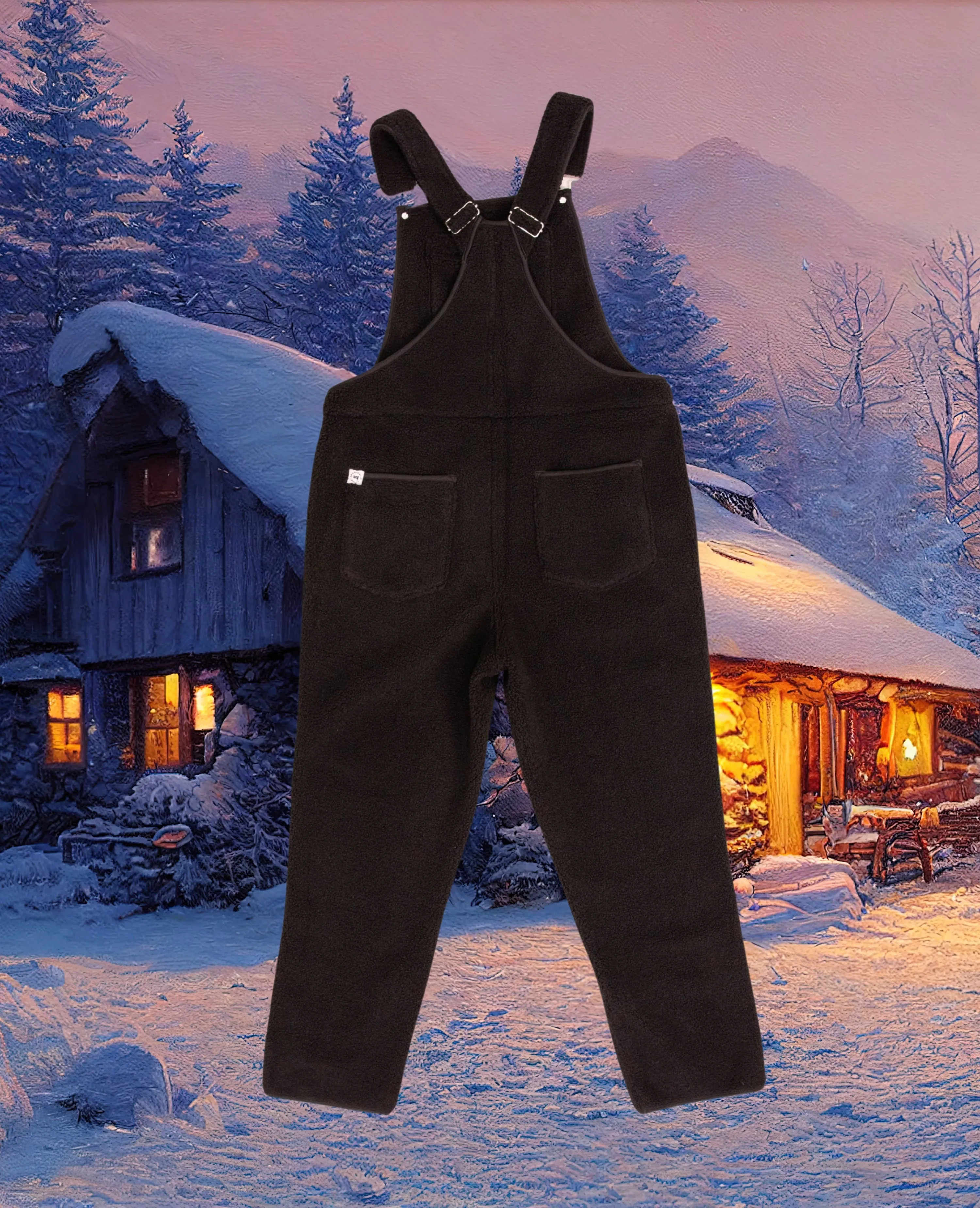 Teddy Fleece Swoveralls - Midnight Black