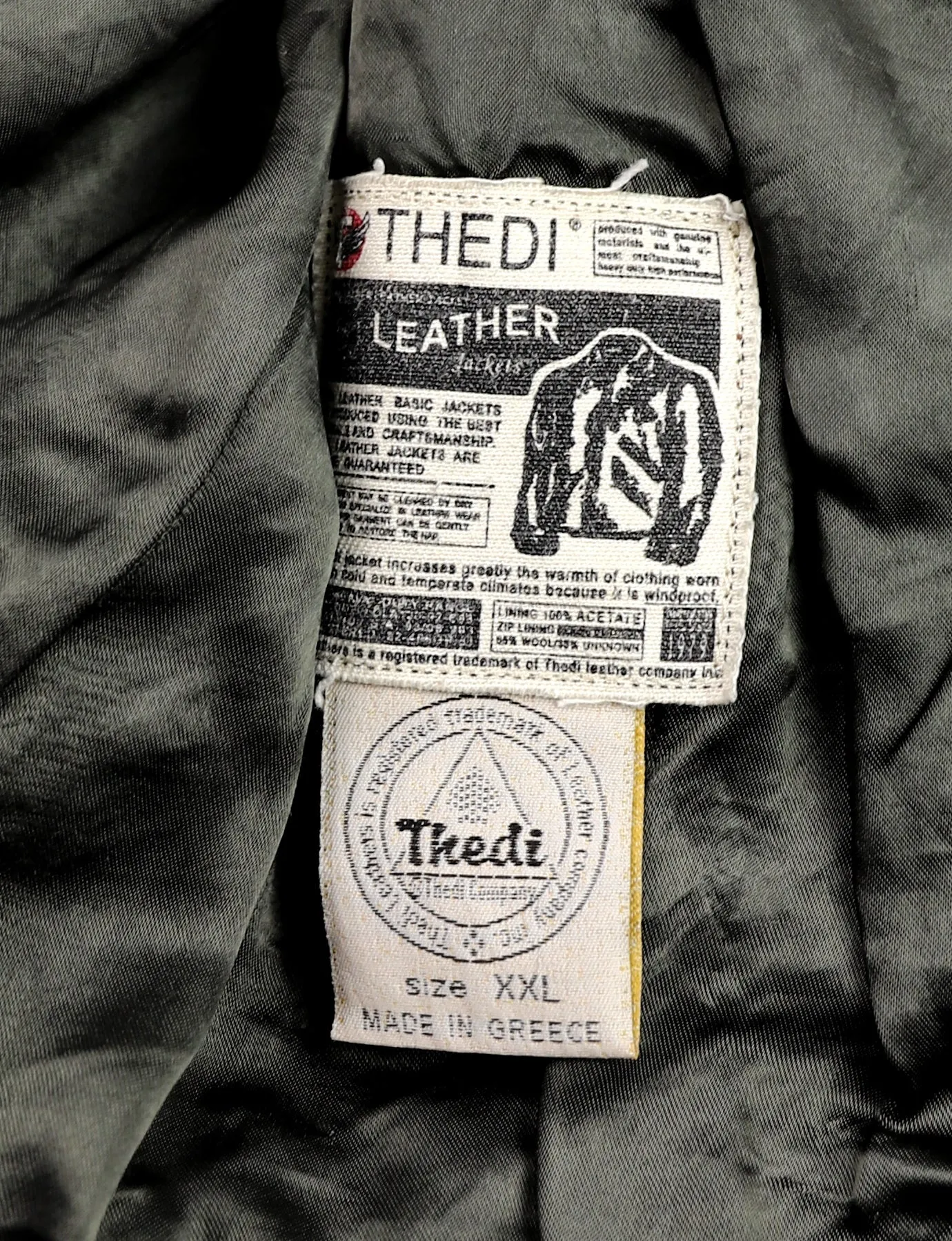 Thedi Niko Button-Up Jacket, size XXL, Green Goat Suede and Cowhide