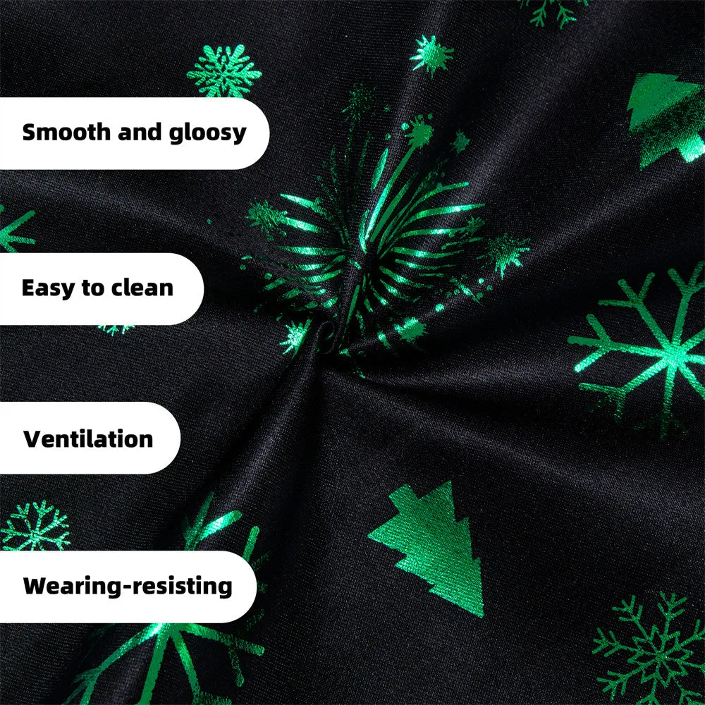Ties2you Men's Vest Black Green Christmas Elements Silk Vest Necktie Bow Tie Handkerchief Cufflinks Set