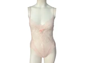 Vintage 70's pink lace teddy M