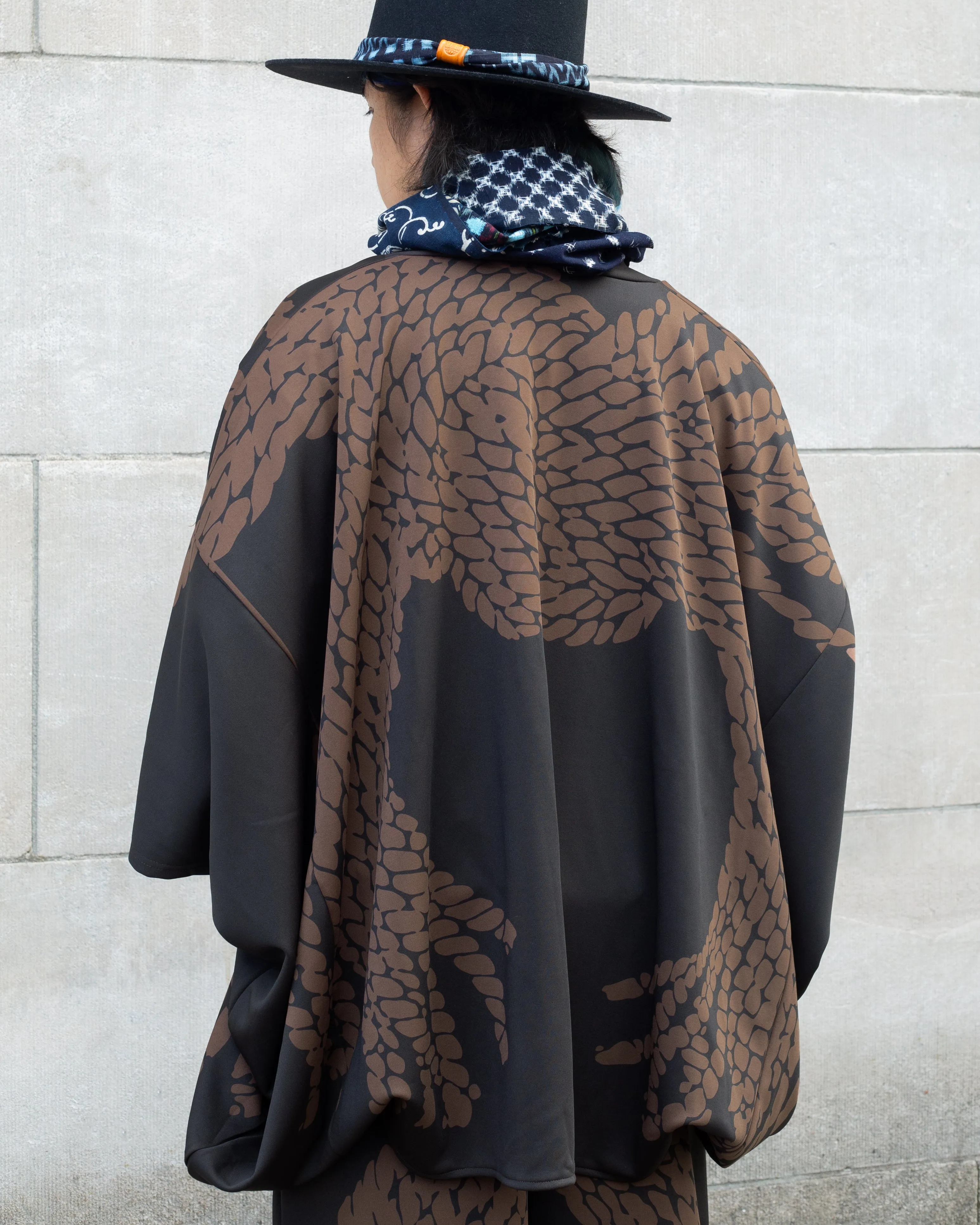Wa-Modern, Haori, Brown with Light Brown Nawa