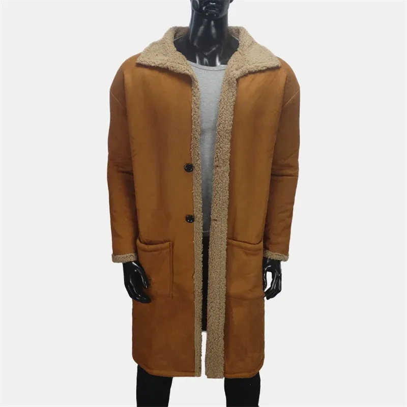 Winter X-lange Mantel männer Verlängert Windjacke Fleece Mäntel Warme Winddicht Kältebeständig Jacke Revers Übergroßen Herren Kleidung S-5XL