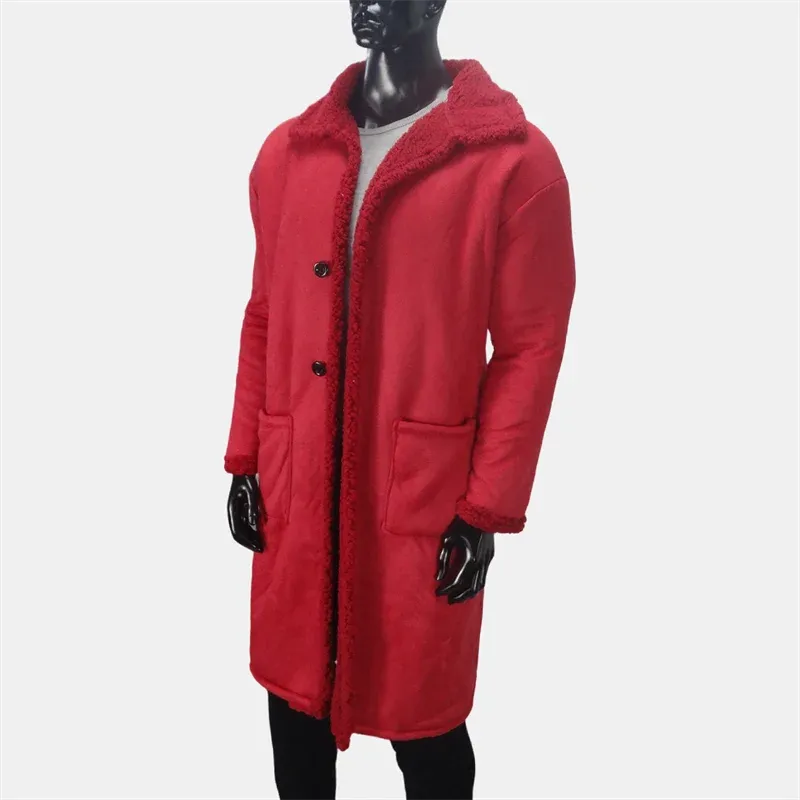 Winter X-lange Mantel männer Verlängert Windjacke Fleece Mäntel Warme Winddicht Kältebeständig Jacke Revers Übergroßen Herren Kleidung S-5XL