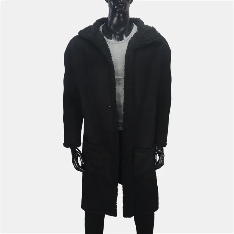 Winter X-lange Mantel männer Verlängert Windjacke Fleece Mäntel Warme Winddicht Kältebeständig Jacke Revers Übergroßen Herren Kleidung S-5XL