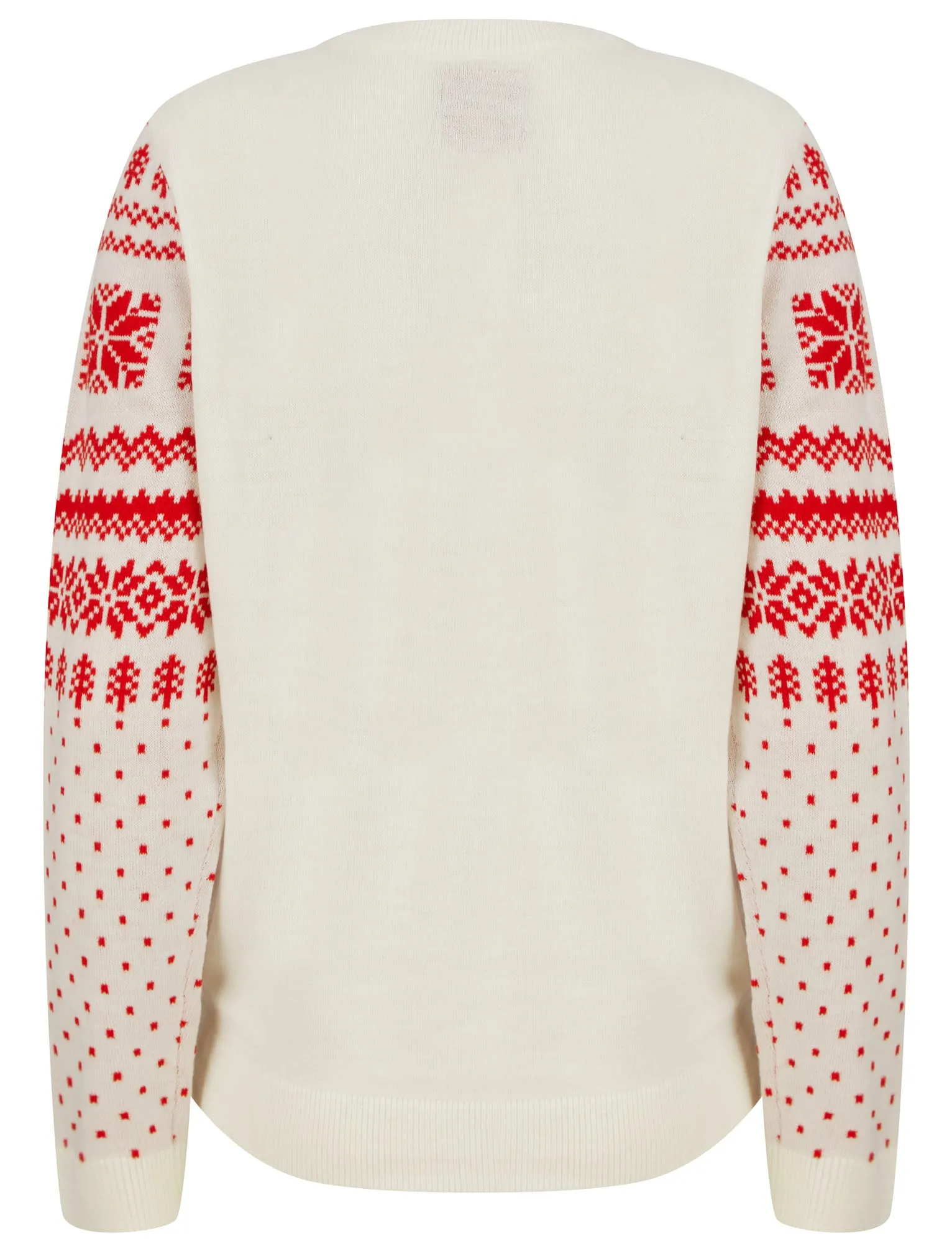 Women’s Lapland Jacquard Nordic Fairisle Novelty Christmas Jumper in Gardenia - Merry Christmas