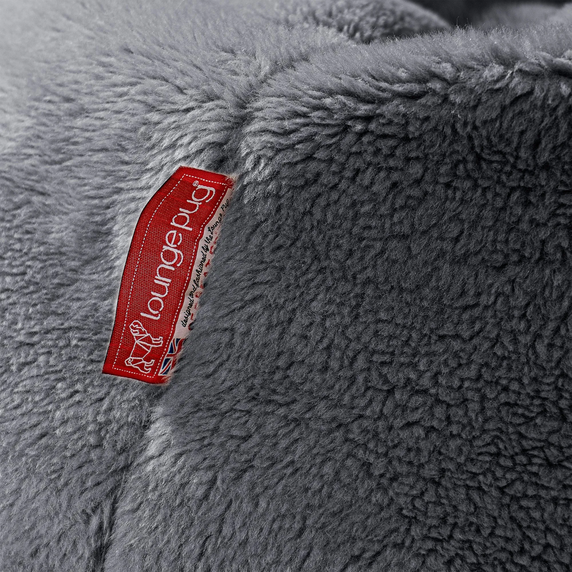 XXL Cuddle Cushion - Teddy Faux Fur Dark Grey